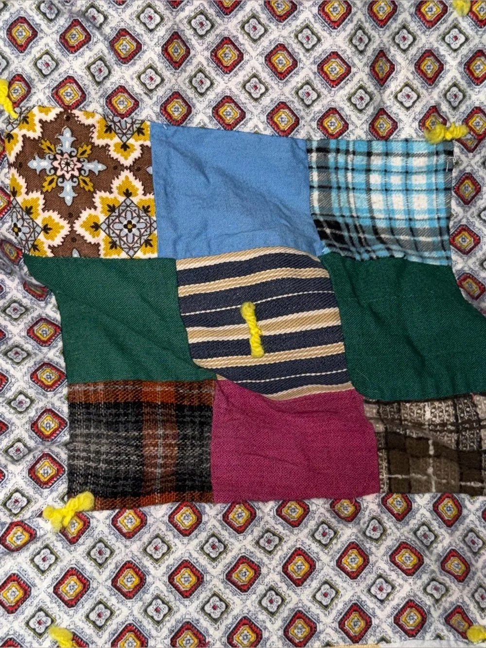 Handmade Multicolor Patchwork Quilt Throw Cozy Living Accent 85